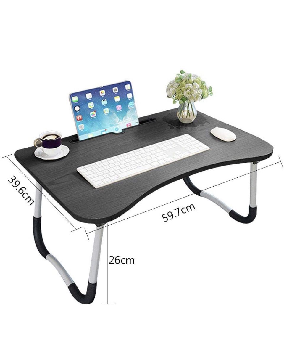 Widousy Laptop Bed Table, Breakfast Tray with Foldable Legs, Portable Lap Standing Desk, Notebook Stand Reading Holder for Couch Sofa Floor Kids - Sta