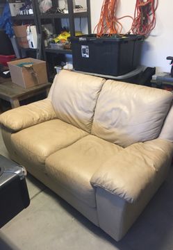 Leather loveseat