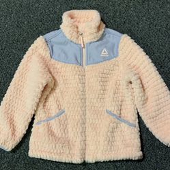 Reebok girls size 5/6 pink super soft fleece lined Sherpa fall coat jacket