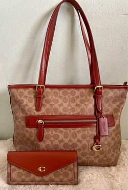 Coach Signature Canvas Taylor Tote and wallet