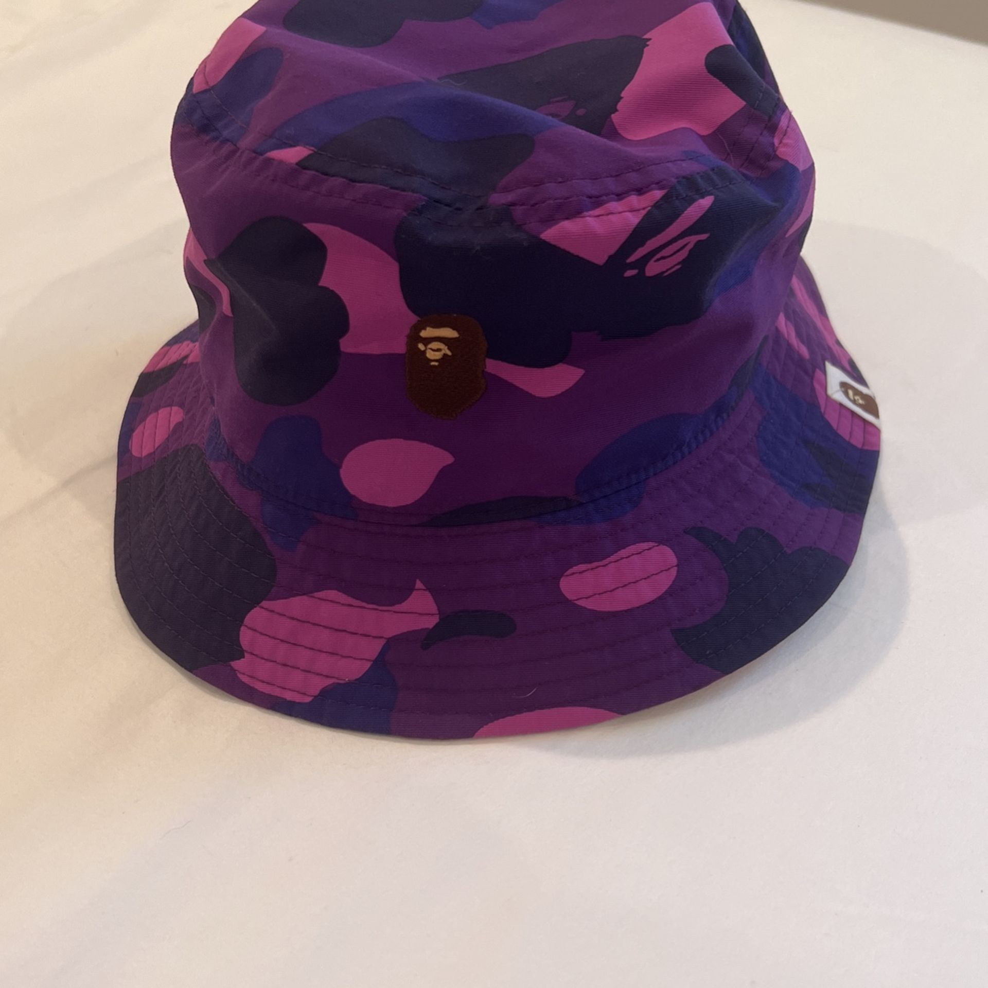 Purple camo bape bucket hat