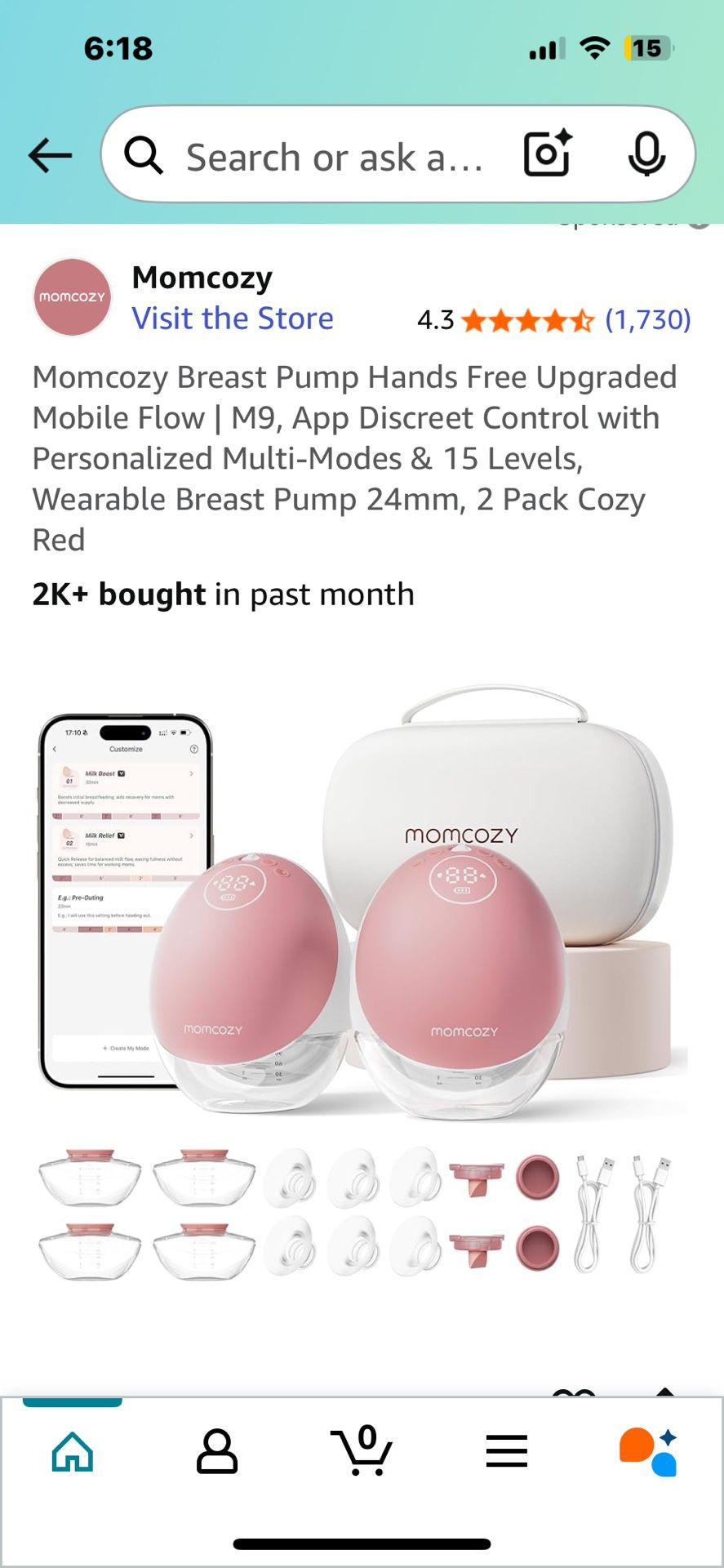 Momcozy Breast Pump Hands Free Upgraded Mobile Flow | M9