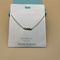 2408-PTT Lumiela “Caitlin”Personalized Necklace Nickel Free Gold Color New