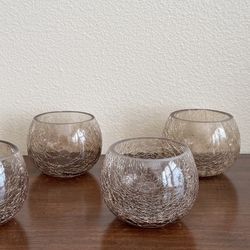 SIX CANDLE HOLDERS (4” W x 3” H)