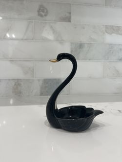 Black Anthropologie Swan Trinket Tray