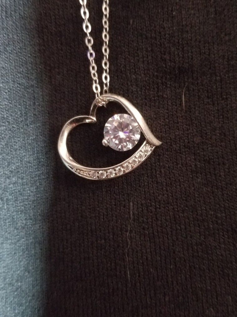 Sterling Silver Heart Pendent Cubic Zirconia 
