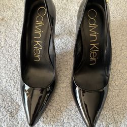 Calvin Klein Patent Leather Pumps, Size 9