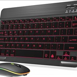 Mini Backlit Bluetooth Keyboard and Mouse Combo