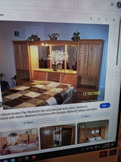 Queen Oak Finish Bedroom Set