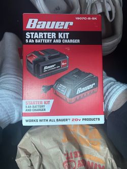 TOOL BUNDLE-BAUER 20V 5 Ah Lithium-Ion Battery and Charger Starter Kit  and more check out list