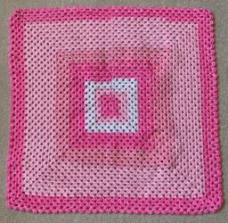 Hand crocheted lap or baby blanket. Approximately 36×36. Machine washable, acrylic yarn. Smoke free, pet free, Covid free home. Public pick up only.