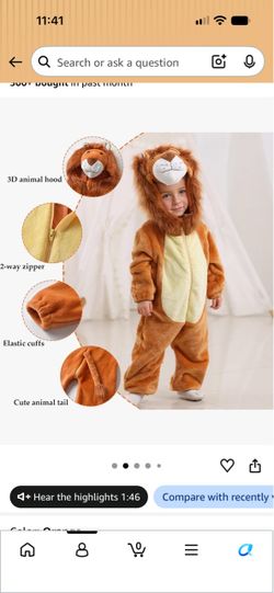 Toddler lion costume - 2t