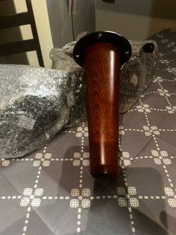 Tapered Wood Furniture Leg with Metal Plate
