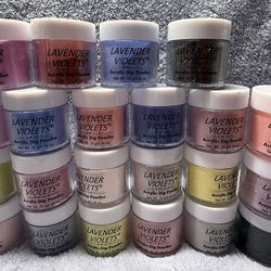 LAVENDER VIOLETS POWDER NAIL COLORS.