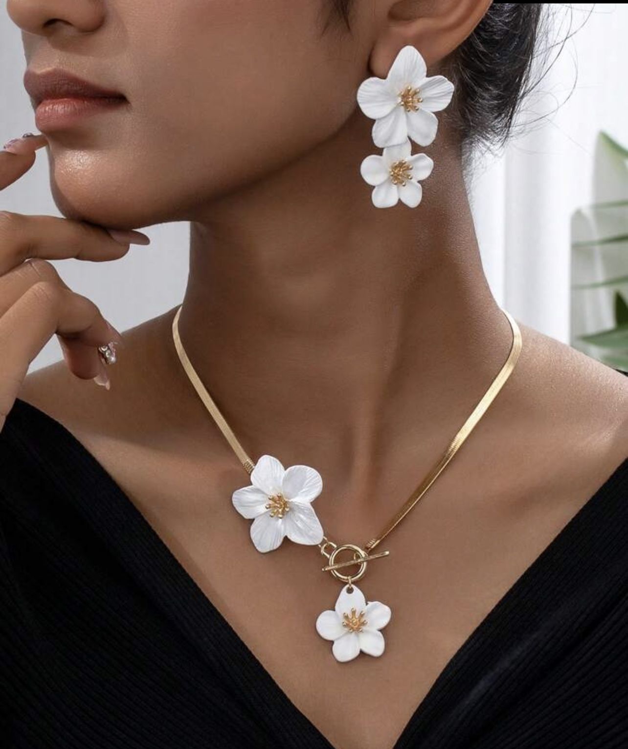 Necklace earring set + Women's anklet
