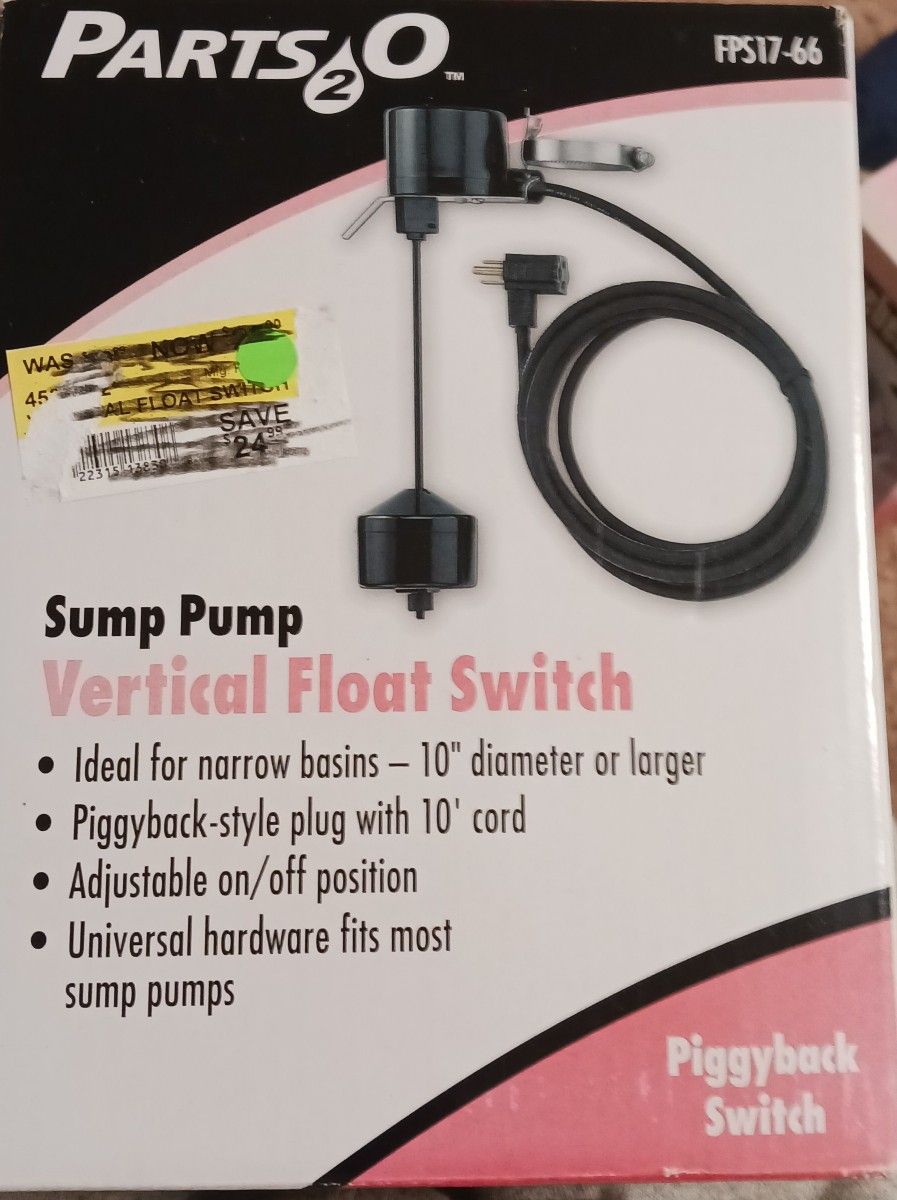 Sump Pump Vertical Flow Switch