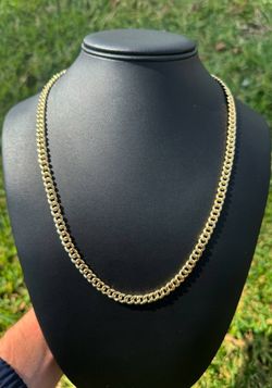 Jewelry 14k yellow gold Cuban necklace chain 22" bracelet 6mm wide