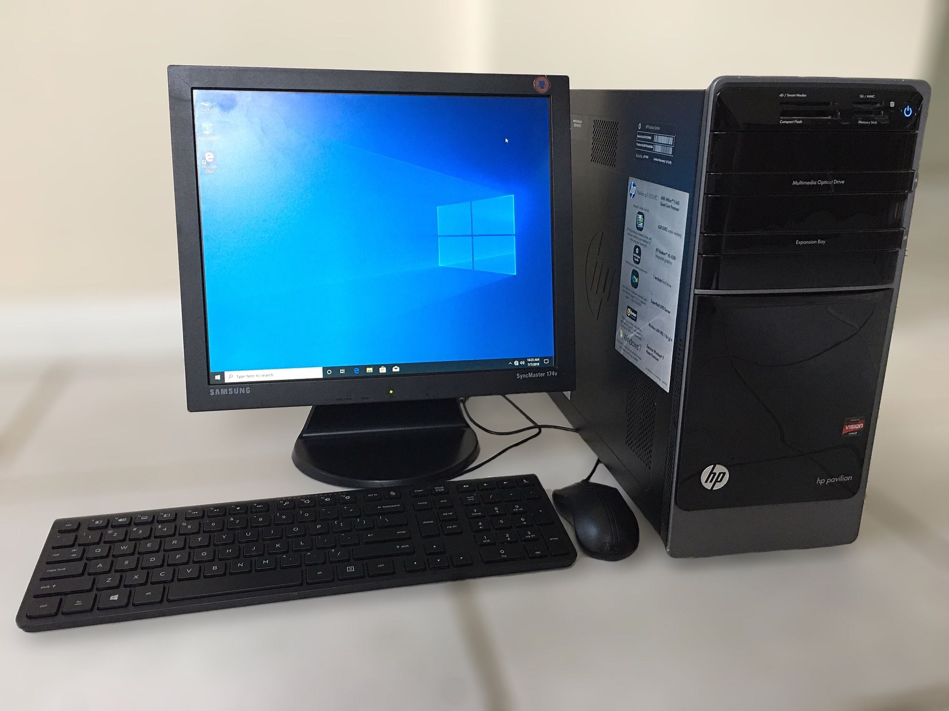 HP desktop / RAM 6GB / HDD 1TB / WiFi / Windows 10 / Microsoft Office / Antivirus / Monitor / Keyboard / Mouse