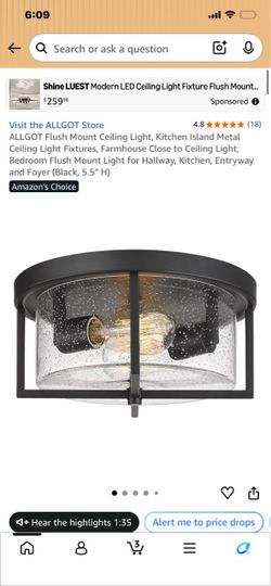 New in box flush Mount ceiling light farmhouse kitchen island light