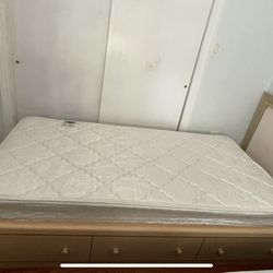 Twin Bed With Three Big Drawers, New Mattress 