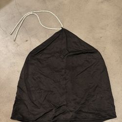 H&M Black Halter Top with Rhinestone Strap