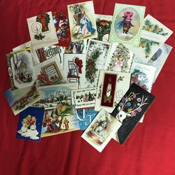 Vintage Christmas Cards From 1050’s.
