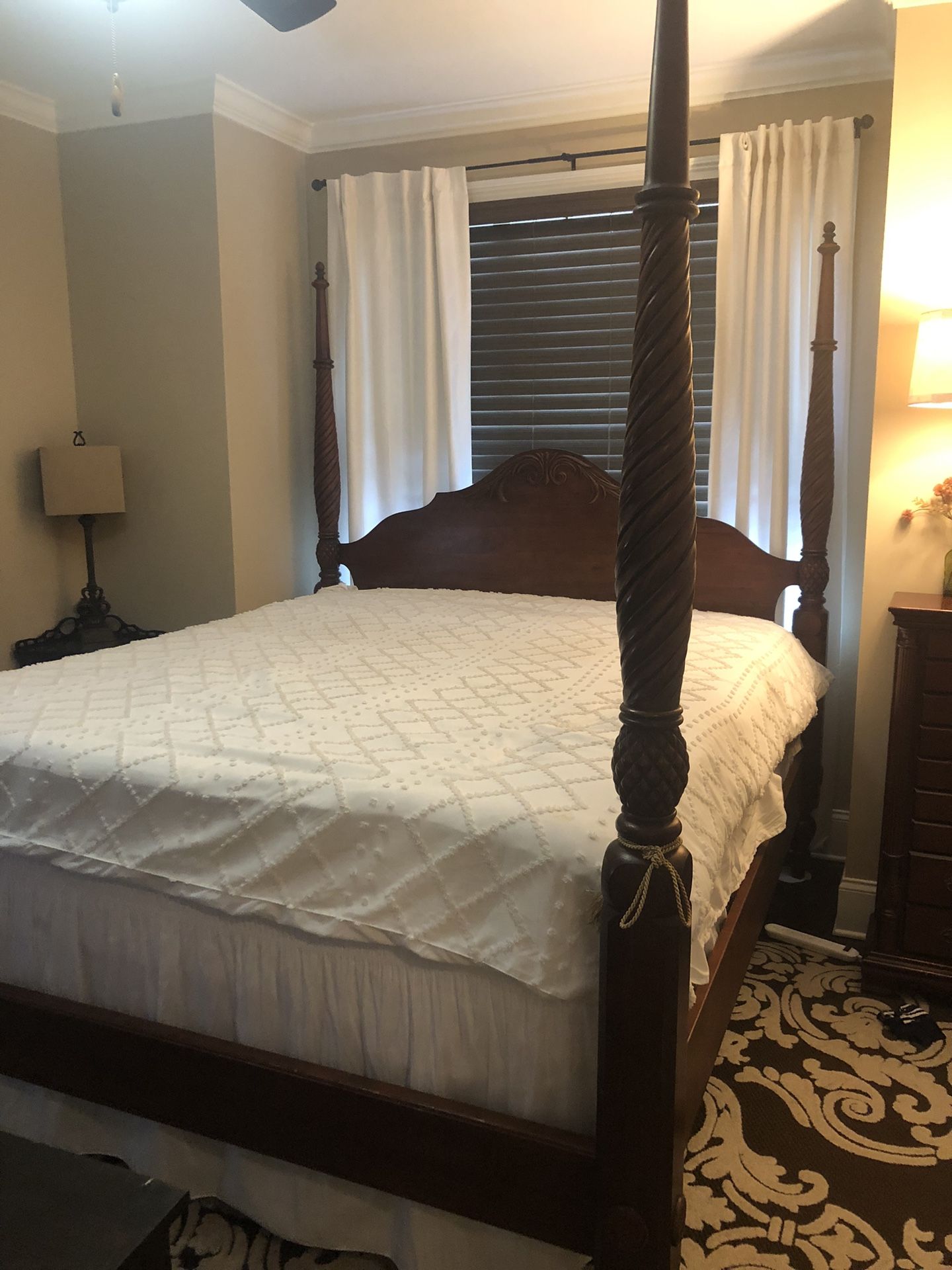 Carved Wood Bed Frame -king