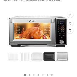WHALL Air Fryer Toaster Oven - 30QT Convection Oven, 12-in-1 Stainless Steel Oven, Touchscreen, 4 Accessories, Silver