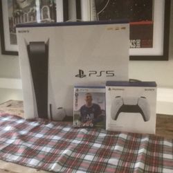 PS5  (disc Addition) - Sony + DuelSense Wireless controller+ FIFA 22 