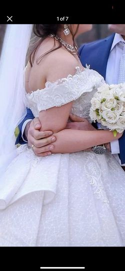 Wedding Dress Coming With Simple Long Veil  Thumbnail