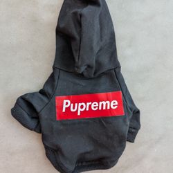 Pupreme Classic Dog Hoodie - Black, XS