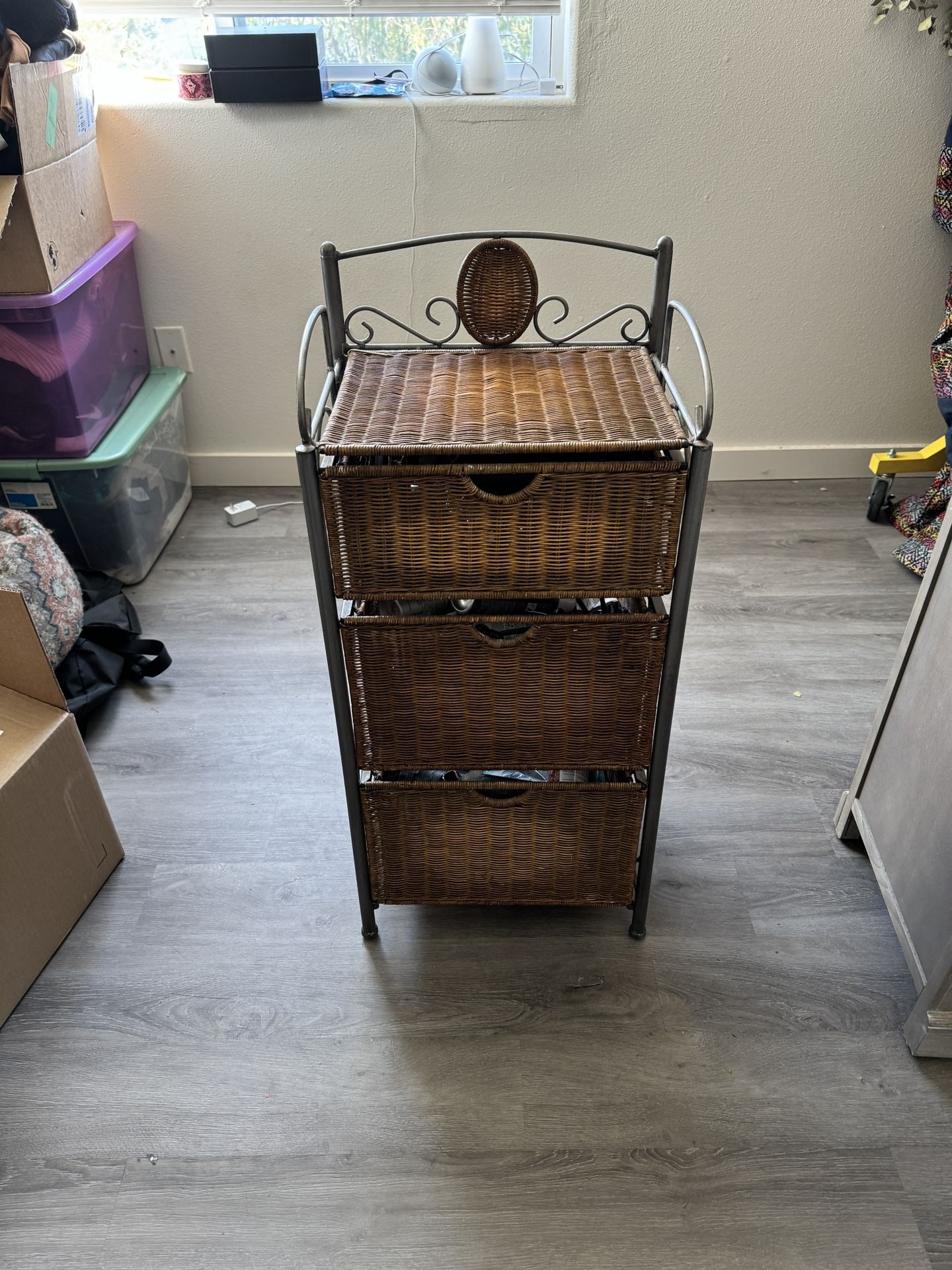 Wicker Storage Drawers/Side Table