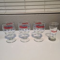Vintage Hamm's Beer Glasses Glassware