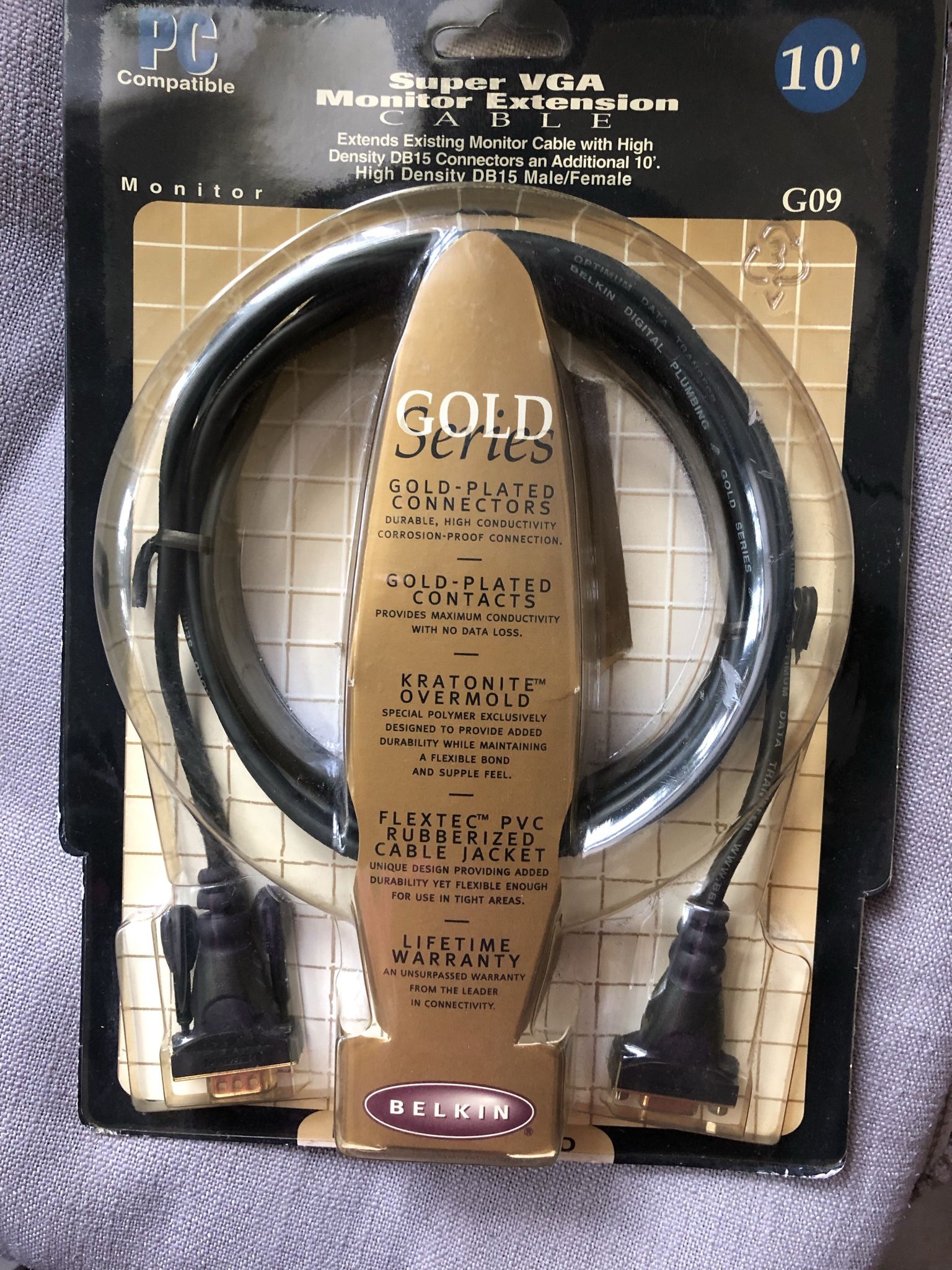 Monitor Extension Cable-Belkin Gold Cable