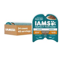 Iams Perfect Portions Grain Free Chicken Recipe Cuts wet Cat Food, 1.3 oz, 24 Pack