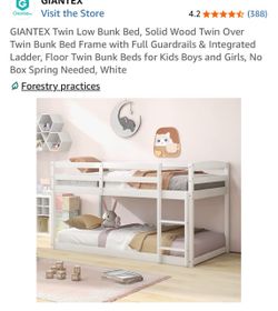 Low Twin Bunk Bed /  Mattress included