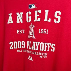 Size 2XL Majestic brand T-shirt from the MLB Authentic Collection celebrates the Los Angeles Angels 2009 Playoffs
