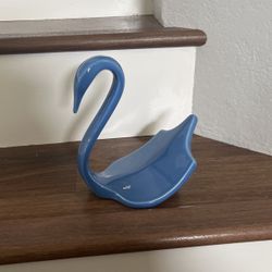 Blue Ceramic Swan