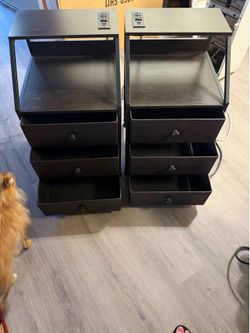 Pair of Nightstands/End Tables with Charging Station