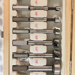 Porter cable 7 Pc Forstner Bit Set 1/4-1” No Spin Shank Bit Set With Wood Case 