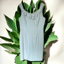 Antonio Melani Elegant Beige Sleeveless Dress ruffle top zipper back size 12