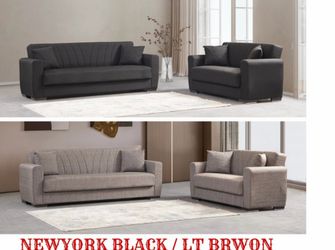 3 In 1 Sleep/Sit/ Storage New York Sofa and Loveseat Set