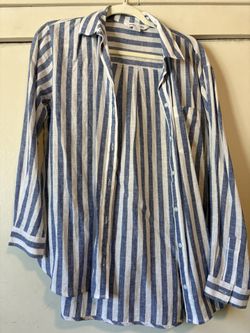 Women’s Size Small Flannel Blue Stripes