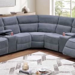 New 116x116 Corduroy Recliner Sectional Couch / Free Delivery 