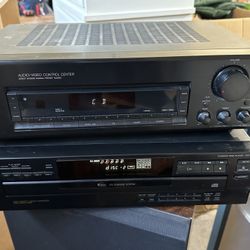 Sony Stereo Receiver and Sony 5 Disc CD Carousel Changer