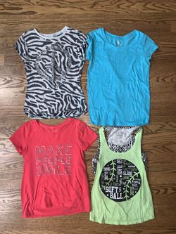 Girls size 12 Justice/Gap shirt lot