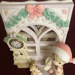 Precious Moments Windows Of Wonder Waterwheel Boy Clock