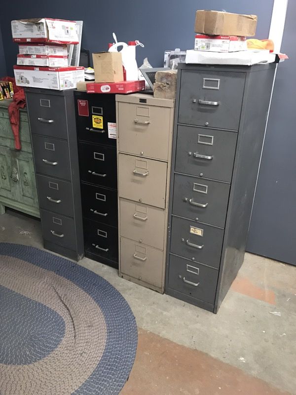 4 file cabinets