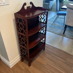 Vintage Butler  Specialty Company Furniture # 675 Mahogany Asian Inspired Wooden Shelf 