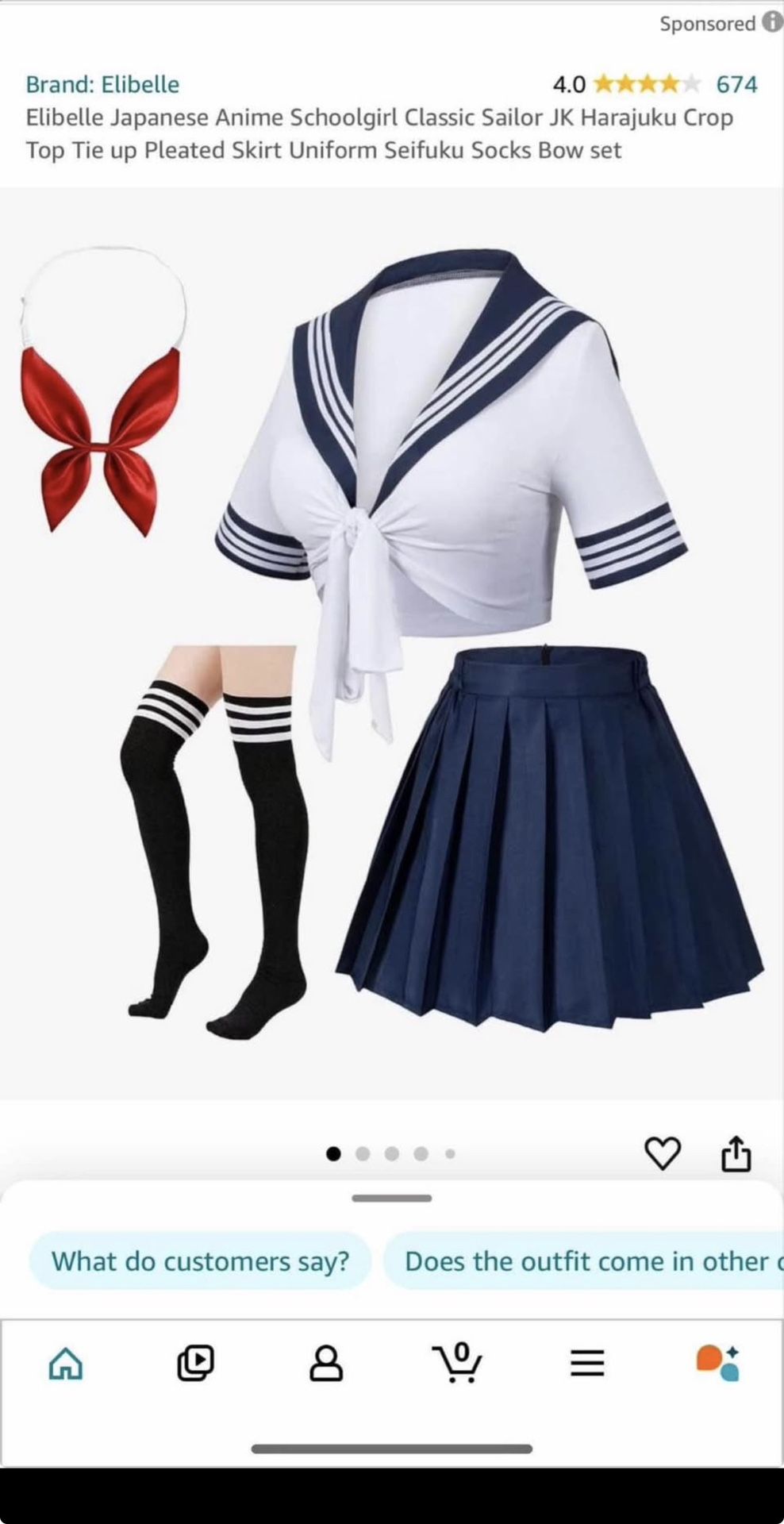 School Girl Anime Outfit Size Xl/2xL NEW